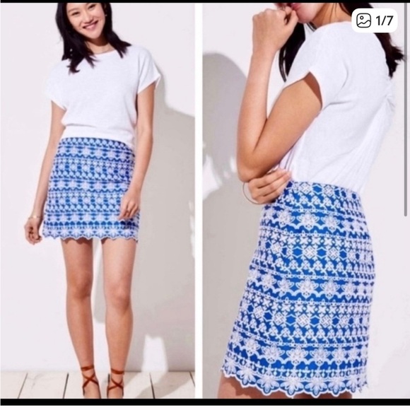 LOFT Dresses & Skirts - Loft embroidered skirt